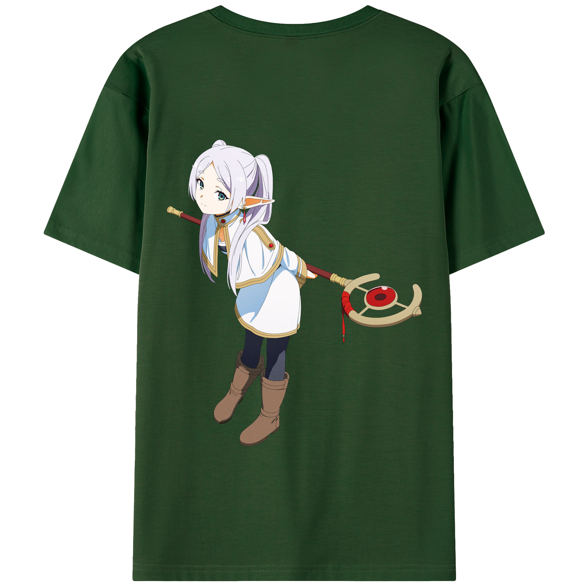 （画像用） 葬送のフリーレン Frieren 綿100％半袖Tシャツ（背面プリント）